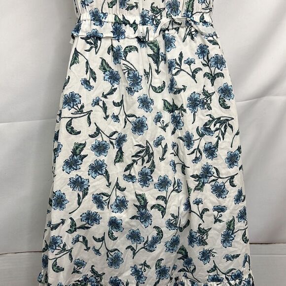 J. Crew Factory BY544 Tie front blue and white floral midi dress size 0 NWT - Picture 14 of 16